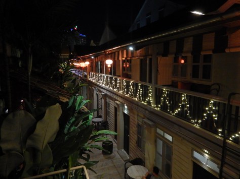 Our Mews hotel at night.