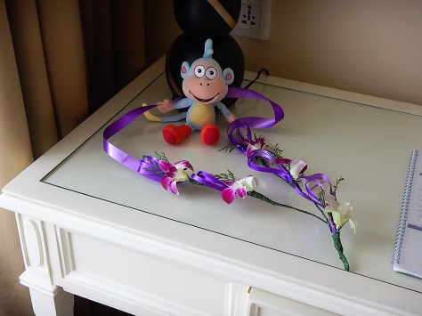 Boots with his welcome garlands!